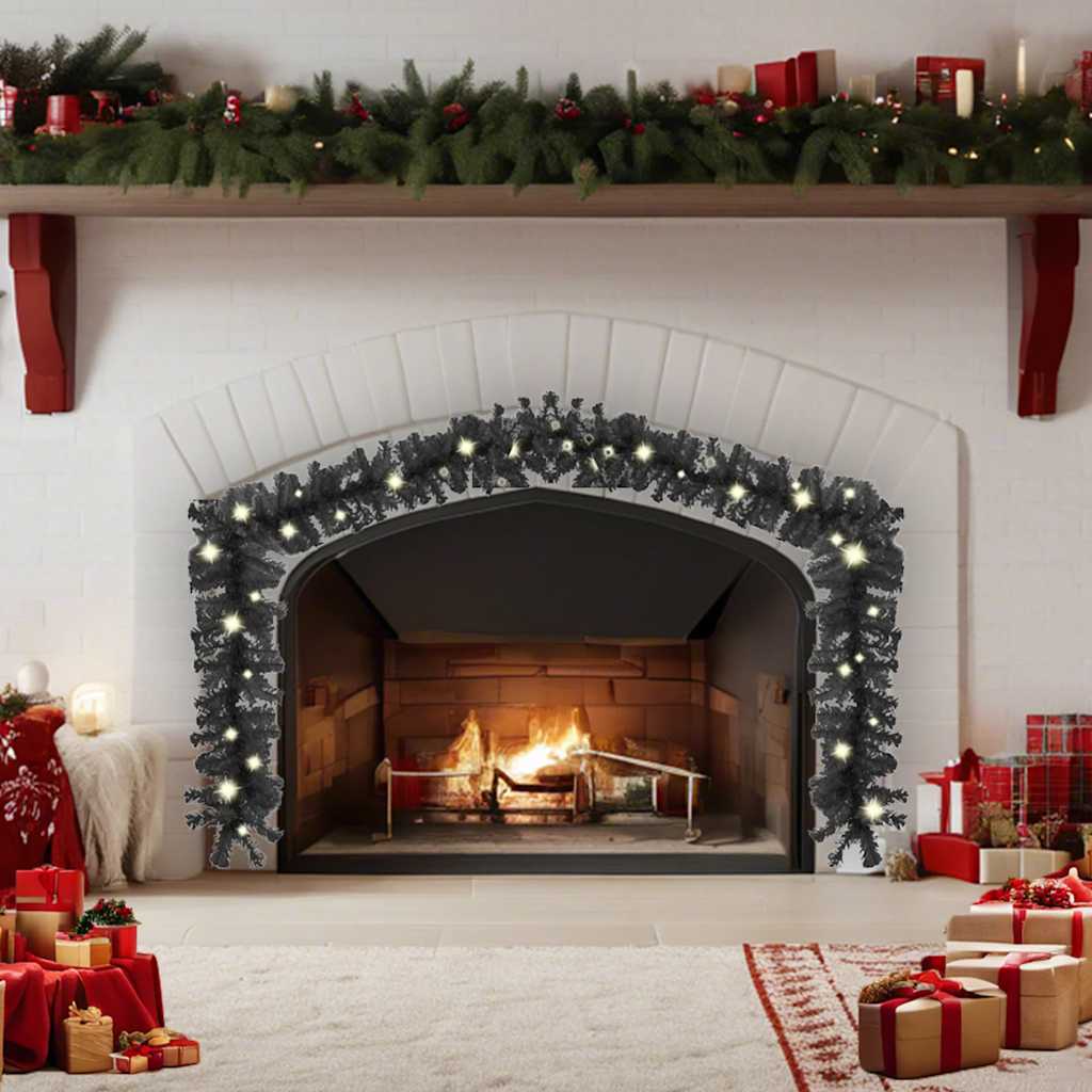 vidaXL Kerstslinger met LED-lampjes 20 m zwart afbeelding