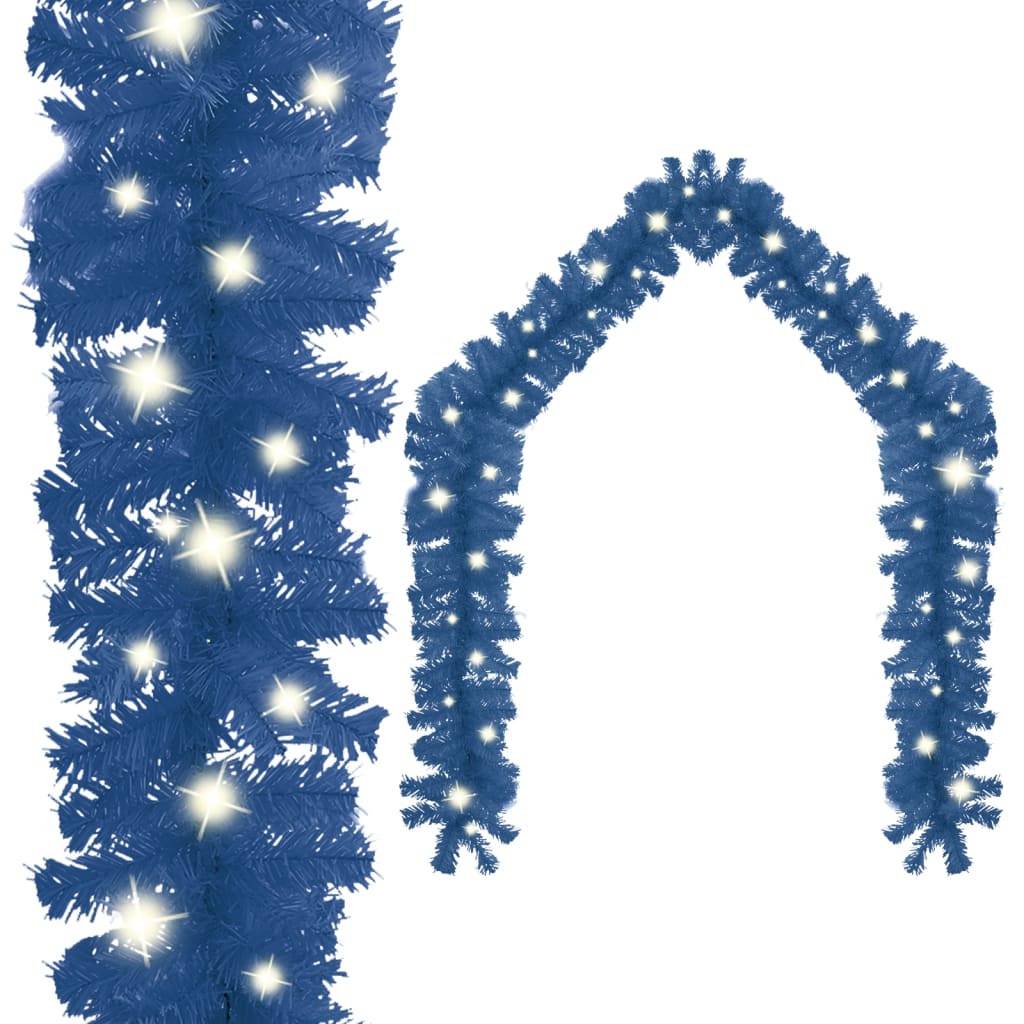 juleguirlande med LED-lys 10 m blå