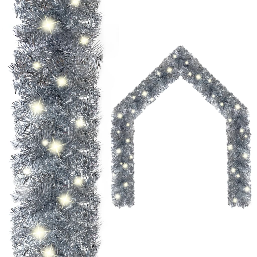 Image of vidaXL Christmas Garland with LED Lights 5 m Silver