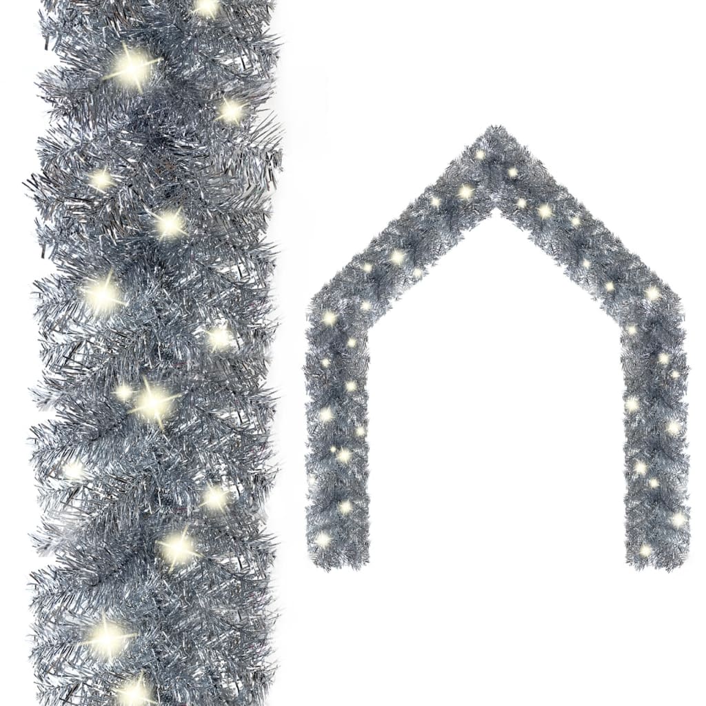 Vánoční girlanda s LED světýlky 20 m stříberná