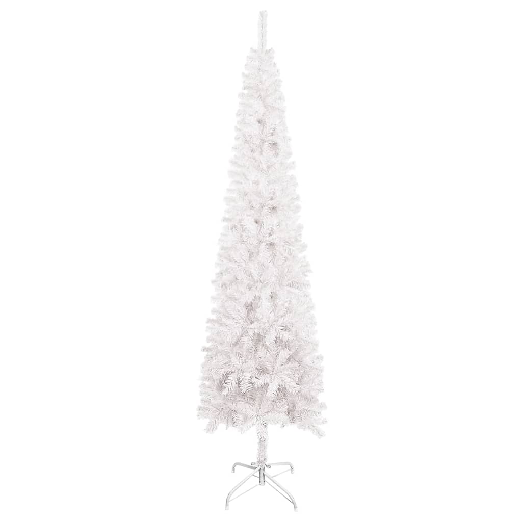 vidaXL Sapin de Noël étroit Blanc 150 cm