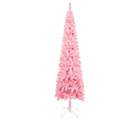 vidaXL mākslīgā Ziemassvētku egle, šaura, rozā, 180 cm