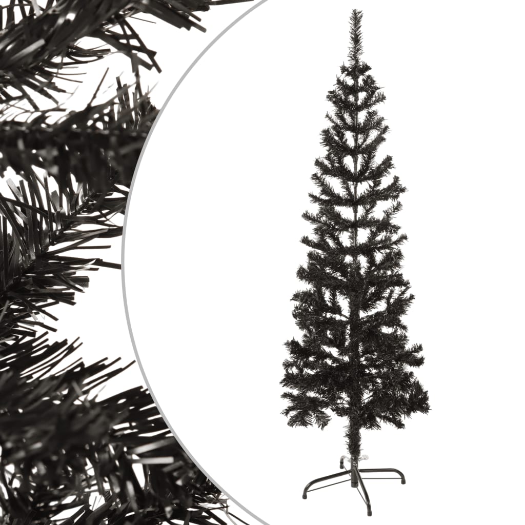 vidaXL Pom de Crăciun artificial subțire, negru, 120 cm vidaXL