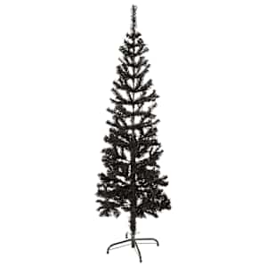 vidaXL Schlanker Weihnachtsbaum Schwarz 120 cm