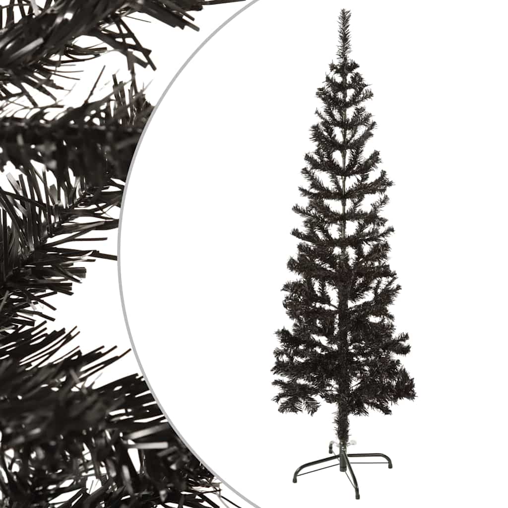 Smalt kunstigt juletræ 150 cm - sort