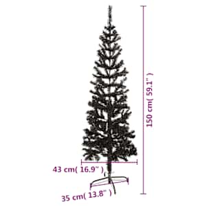 Úzký vánoční stromek černý 150 cm - obrázek 8