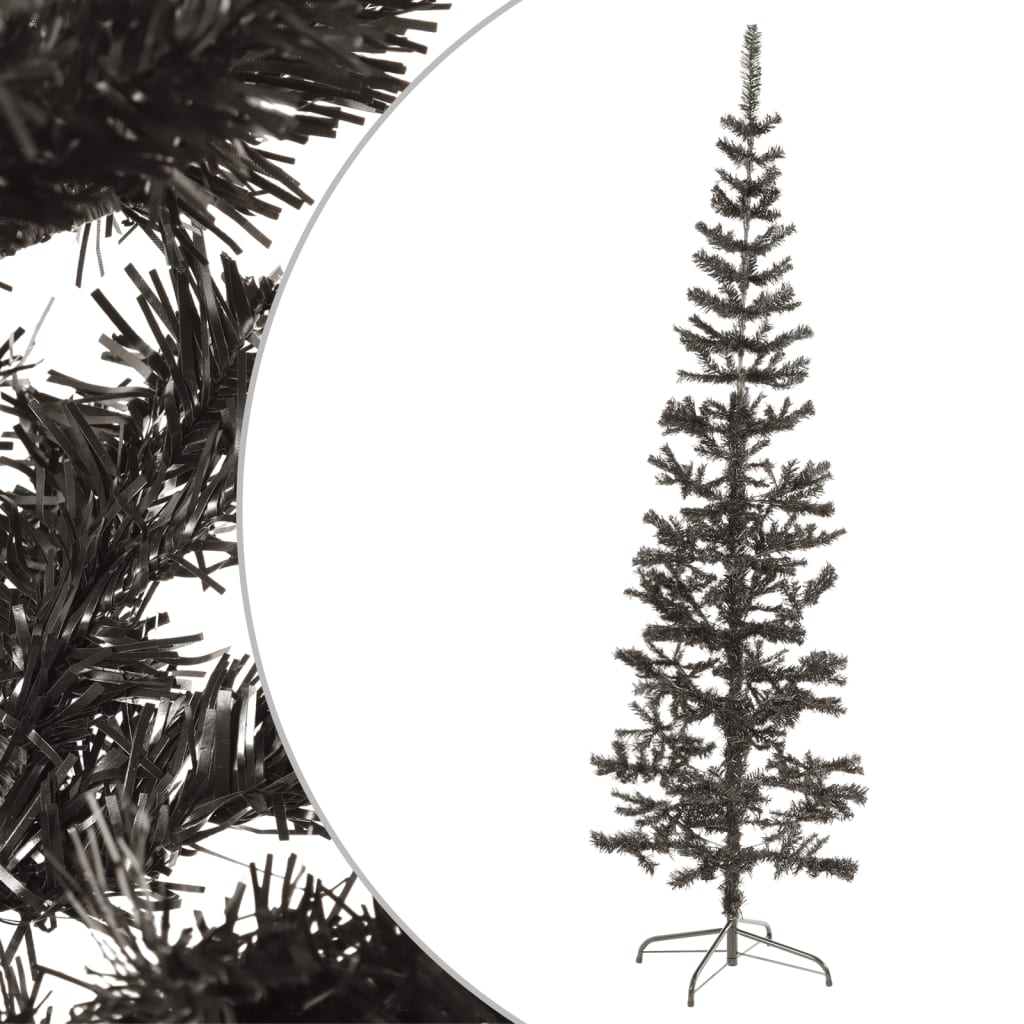 Schlanker Weihnachtsbaum Schwarz 180 cm