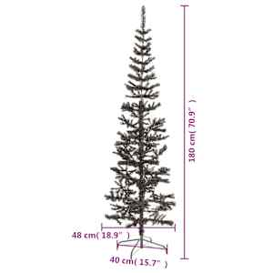 Úzký vánoční stromek černý 180 cm - obrázek 7
