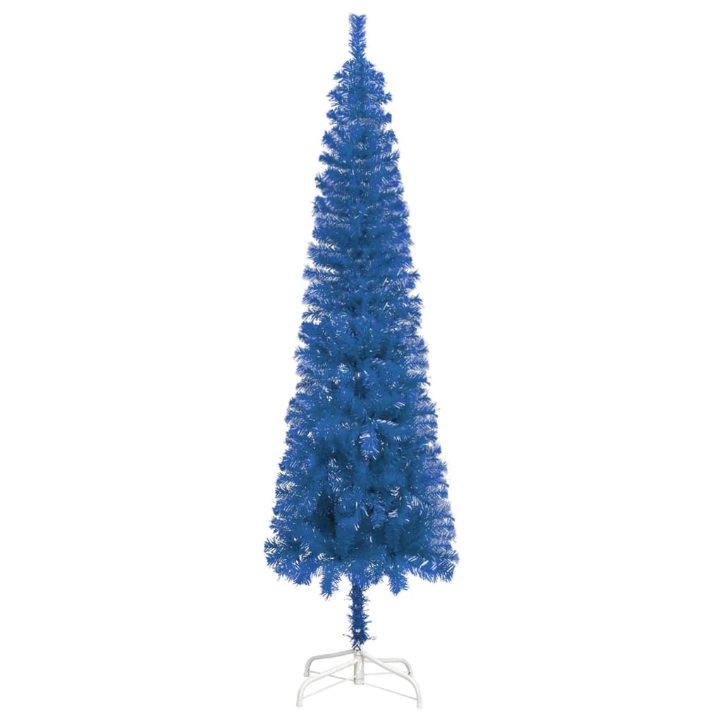 vidaXL Úzky vianočný stromček modrý 150 cm