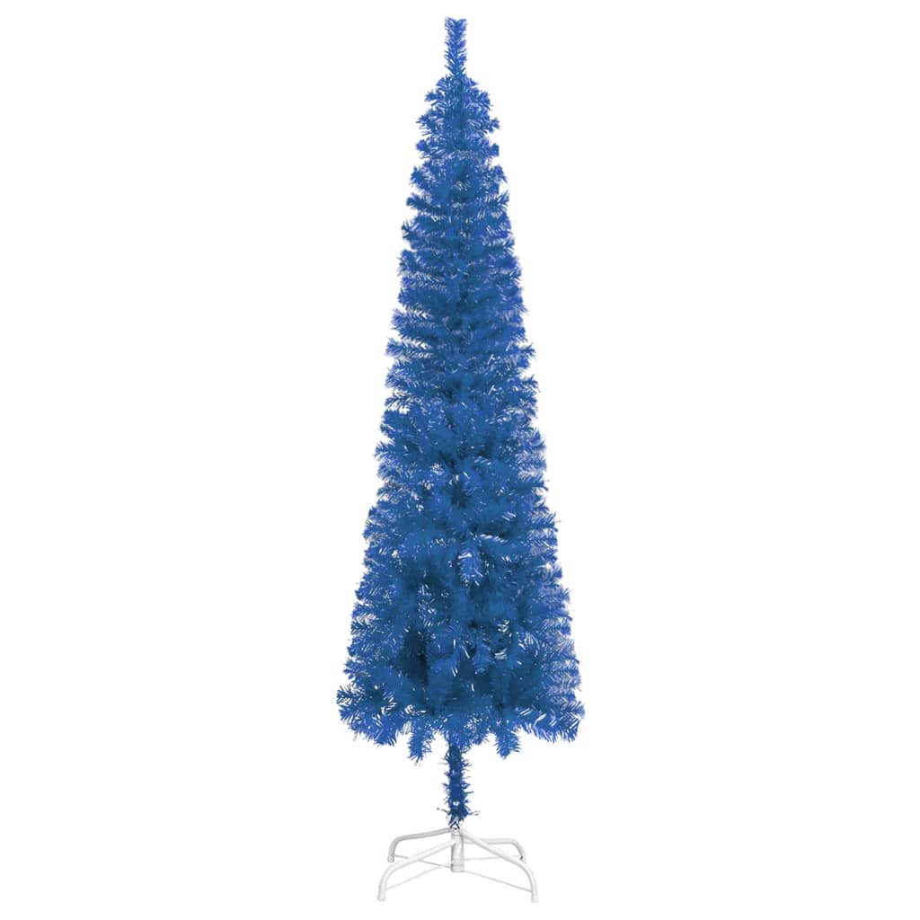 vidaXL Χριστουγεννιάτικο Δέντρο Slim Μπλε 180 εκ.