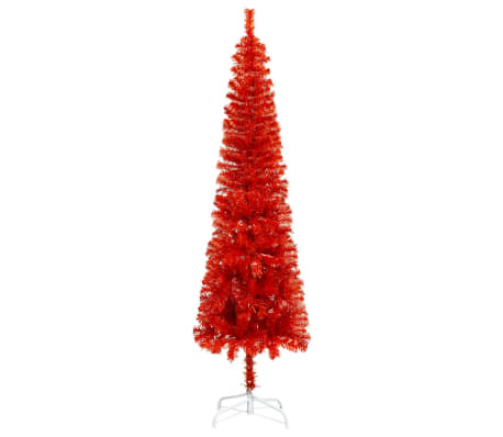 vidaXL Albero di Natale Sottile Rosso 210 cm