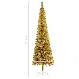 Úzký vánoční stromek zlatý 120 cm - obrázek 7