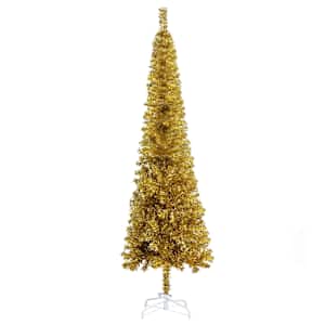 vidaXL Schlanker Weihnachtsbaum Golden 120 cm