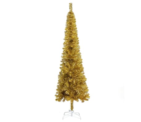 vidaXL Slim Christmas Tree Gold 6 ft