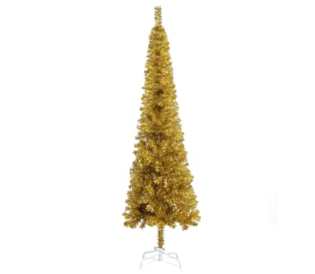 vidaXL Slim Christmas Tree Gold 8 ft