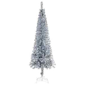 vidaXL Albero di Natale Sottile Argento 180 cm