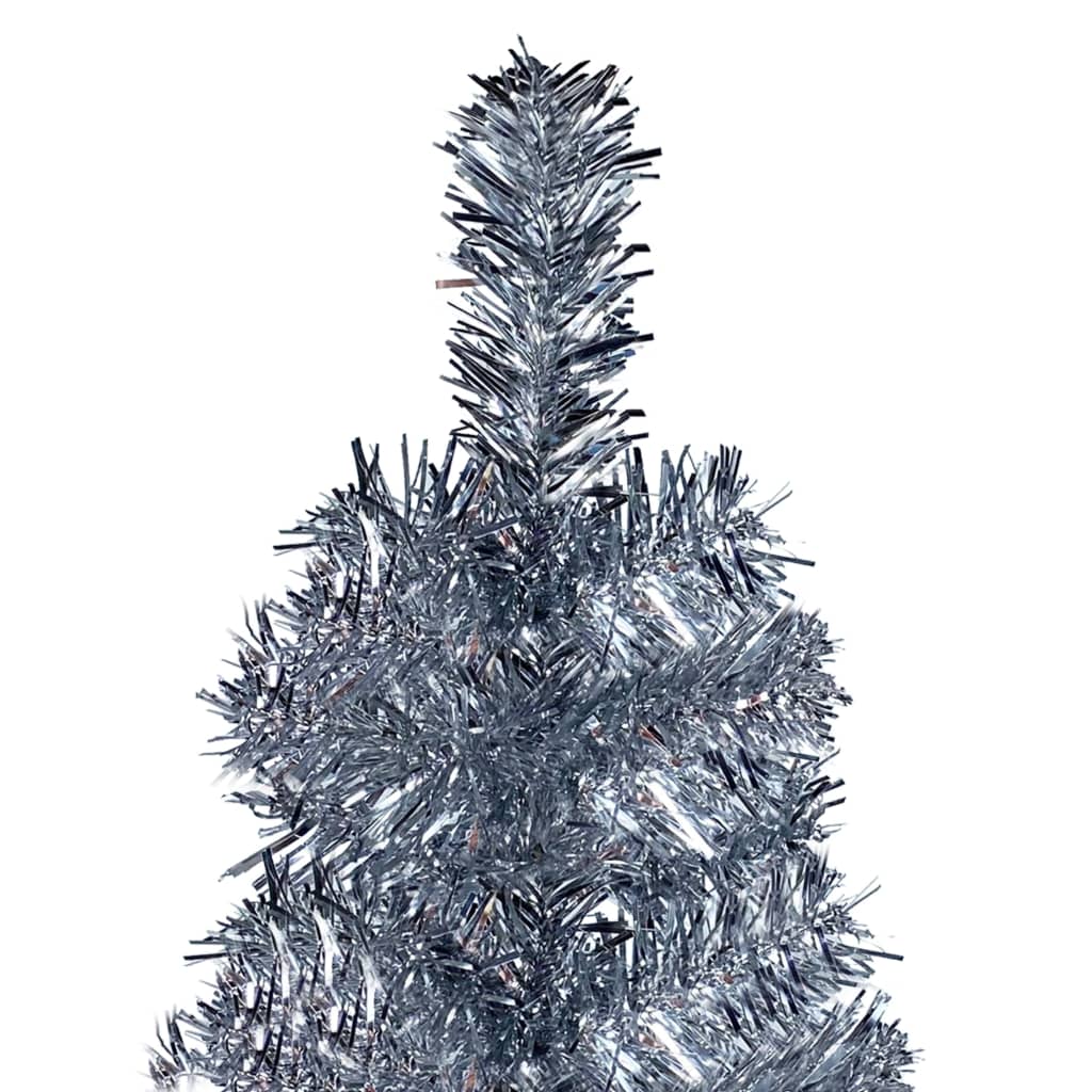 Ezüstszínű vékony karácsonyfa 210 cm 