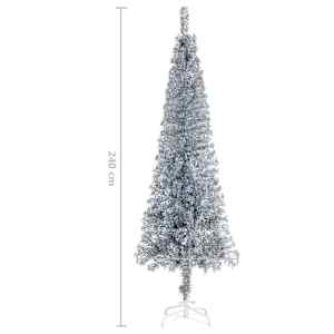 Úzký vánoční stromek stříbrný 240 cm - obrázek 7