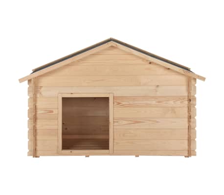 vidaXL Caseta para perros madera maciza de pino 145x70x100,6 cm 14 mm