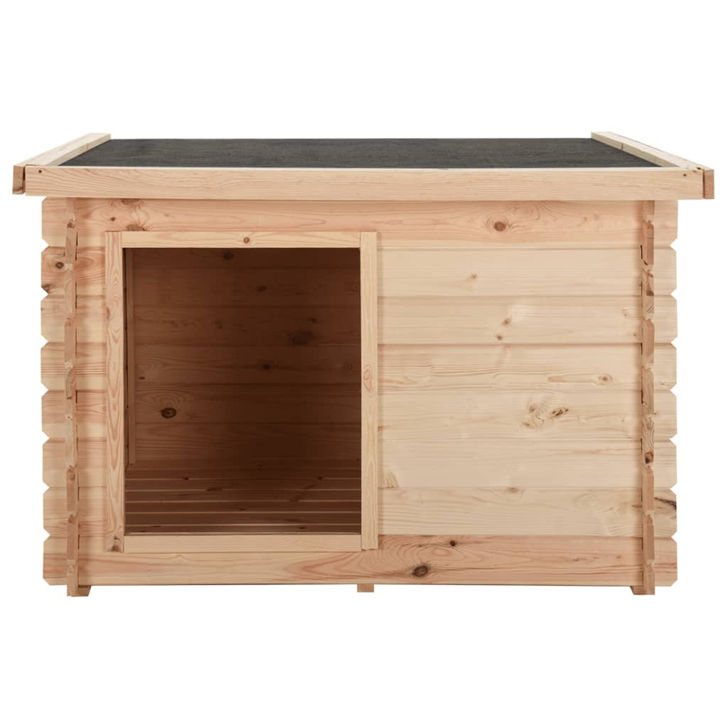 vidaXL Hondenhok 122,5x118x82,6 cm 14 mm massief grenenhout