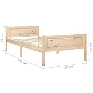 Rám postele masivní borové dřevo 100 x 200 cm - obrázek 6