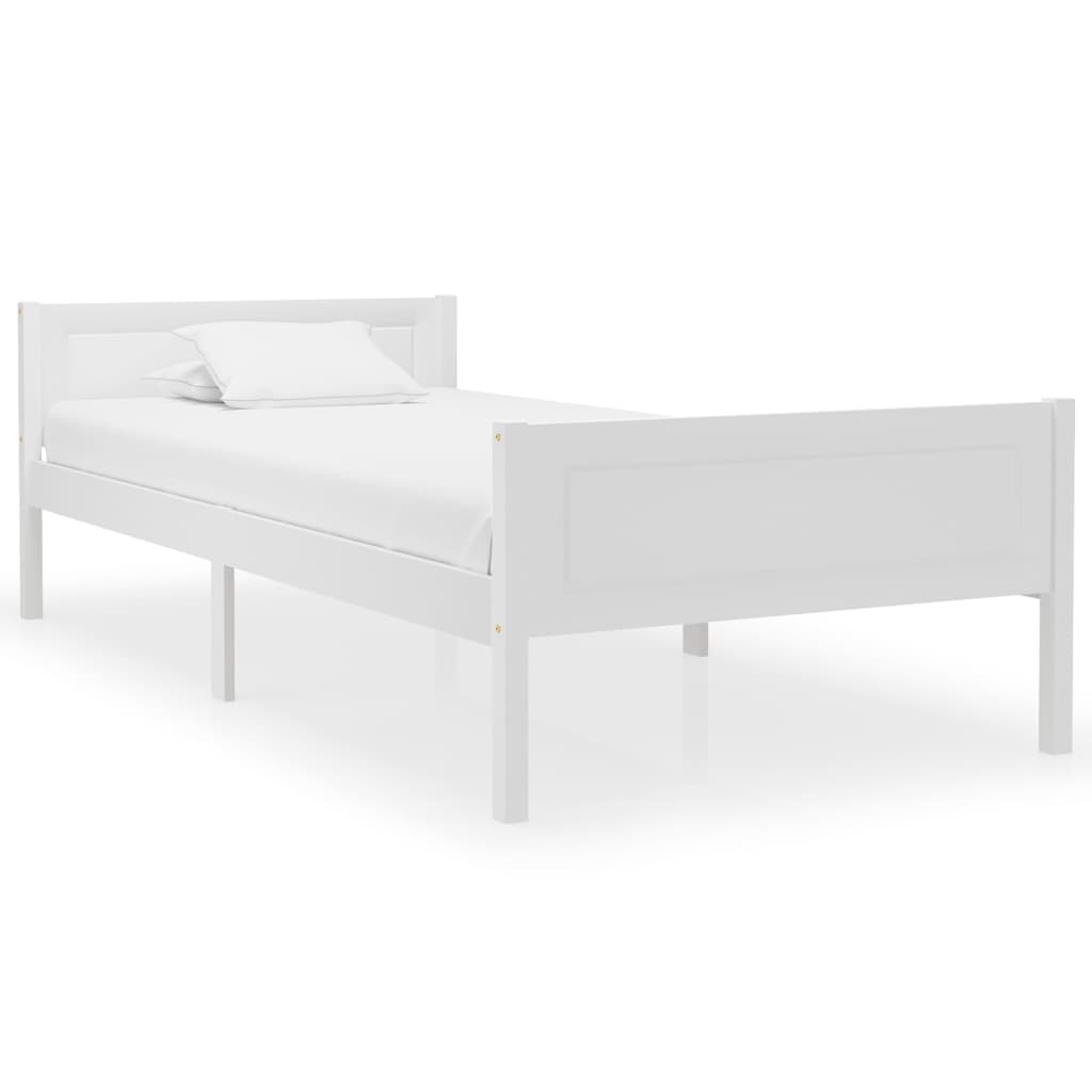 vidaXL Rám postele masivní borové dřevo bílý 100 x 200 cm