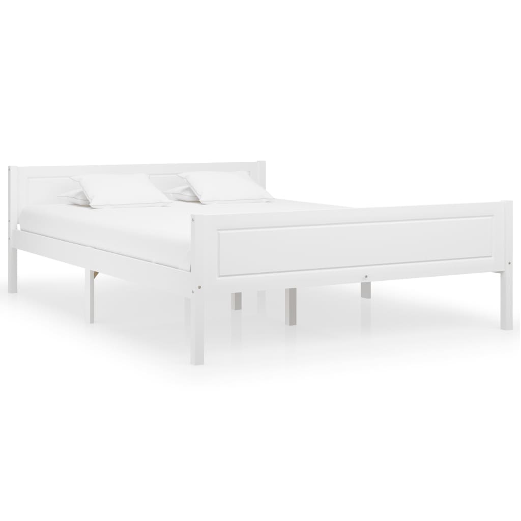 vidaXL Rám postele masivní borové dřevo bílý 140 x 200 cm