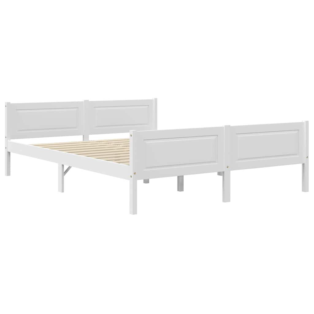 

vidaXL Bedframe massief grenenhout wit 140x200 cm