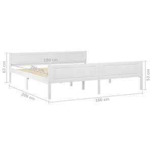 Rám postele masivní borové dřevo bílý 180 x 200 cm - obrázek 6