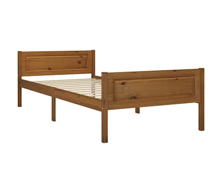 vidaXL Sengeramme heltre furu honningbrun 100x200 cm