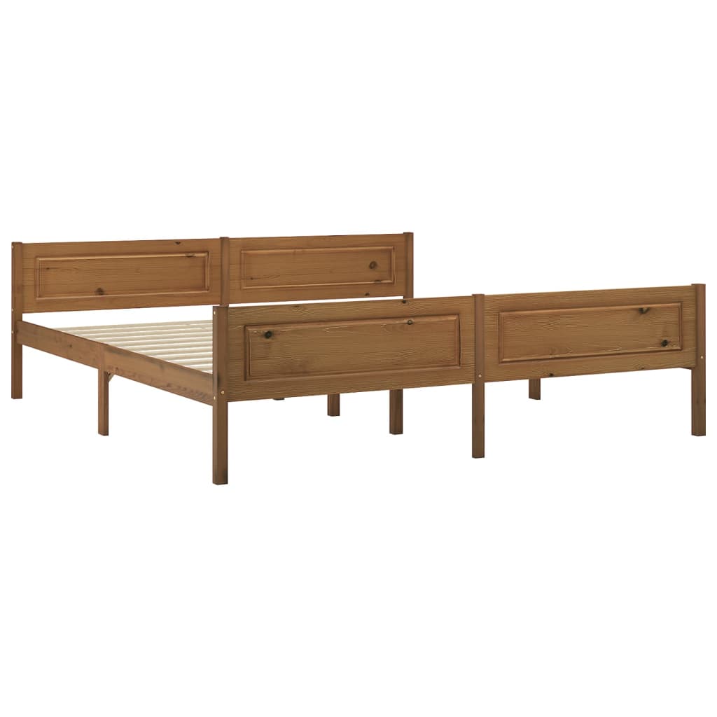 vidaXL Bedframe massief grenenhout honingbruin 180x200 cm afbeelding