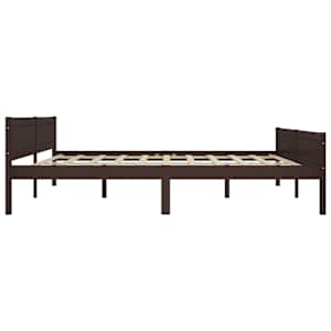 Rám postele masivní borové dřevo tmavě hnědý 200 x 200 cm - obrázek 3