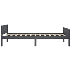 Rám postele masivní borové dřevo šedý 100 x 200 cm - obrázek 4