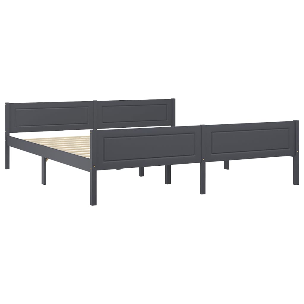 

vidaXL Bedframe massief grenenhout grijs 180x200 cm