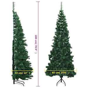Rohový umělý vánoční stromek zelený 180 cm PVC - obrázek 9