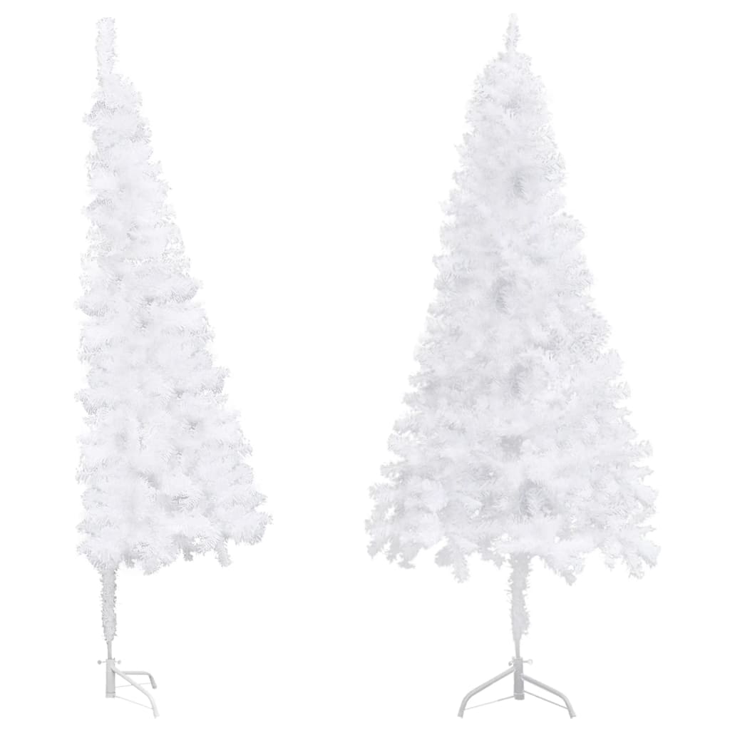 Image of vidaXL Corner Artificial Christmas Tree White 120 cm PVC