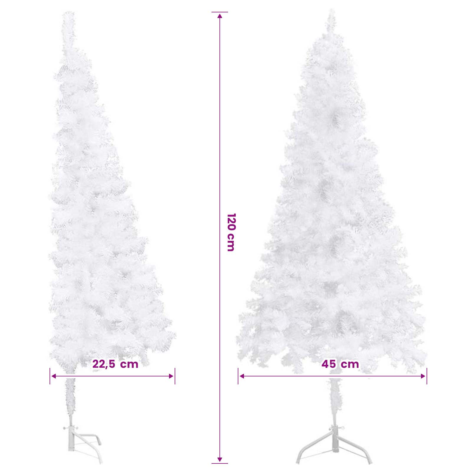 Umetne novoletne jelke PVC in jeklo White