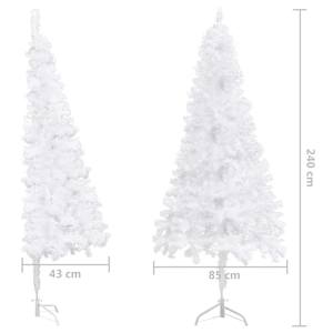 Rohový umělý vánoční stromek bílý 240 cm PVC - obrázek 10