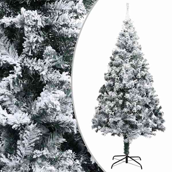 vidaXL kunstkuusk lumiste okstega, roheline, 300 cm, PVC