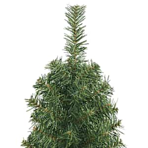Úzký umělý vánoční stromek se stojanem zelený 120 cm PVC - obrázek 4