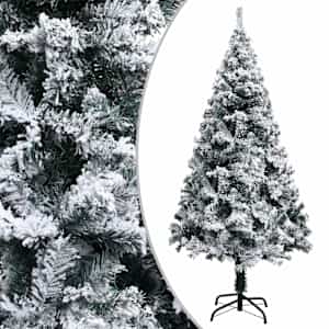 vidaXL kunstkuusk lumiste okstega, roheline, 120 cm, PVC