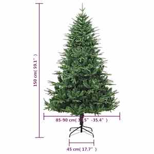 Umělý vánoční stromek zelený 150 cm PVC a PE - obrázek 7