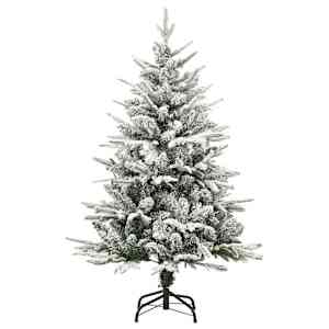 vidaXL K&uuml;nstlicher Weihnachtsbaum Beschneit Gr&uuml;n 120 cm PVC PE