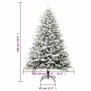 Umělý vánoční stromek s vločkami sněhově zelený 180 cm PVC a PE - obrázek 7