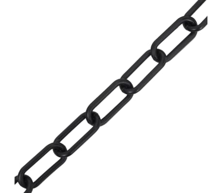 vidaXL Предупредителна верига, черна, 30 м, Ø8 мм, пластмаса