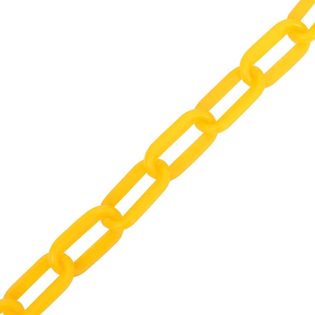 vidaXL Lanțuri de avertizare, galben ,100 m Ø8 mm, plastic