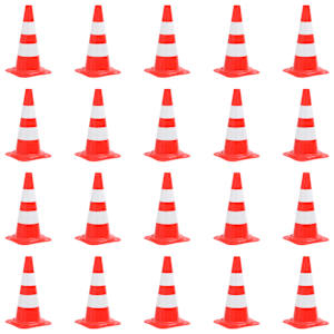 Odsevni prometni stožci 20 kosov rdeči in beli 50 cm