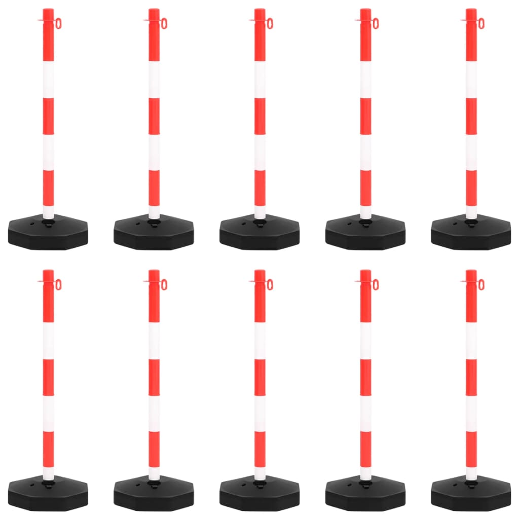 Set stâlp semnalizare trafic, cu lanț din plastic de 10 m