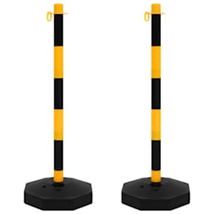 vidaXL Set st&acirc;lp semnalizare trafic, cu lanț din plastic de 10 m