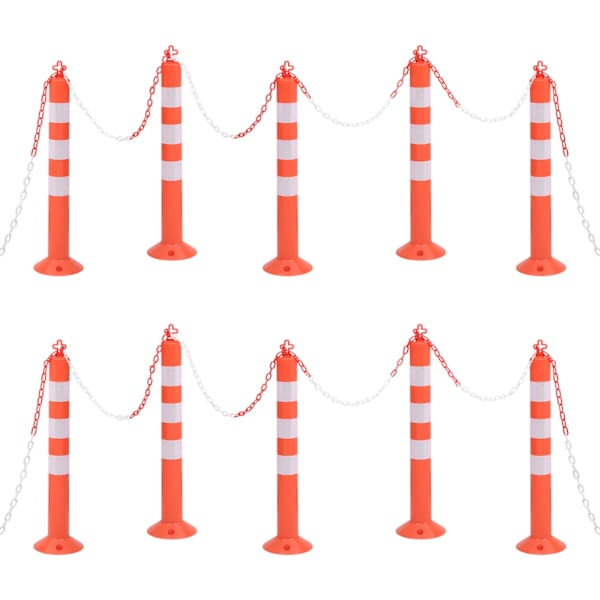 vidaXL liikluskorralduse t&auml;hispostid, 10 tk, plast, 75 cm, PE
